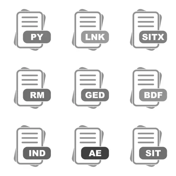 Conjunto Iconos Vectoriales Documento — Archivo Imágenes Vectoriales