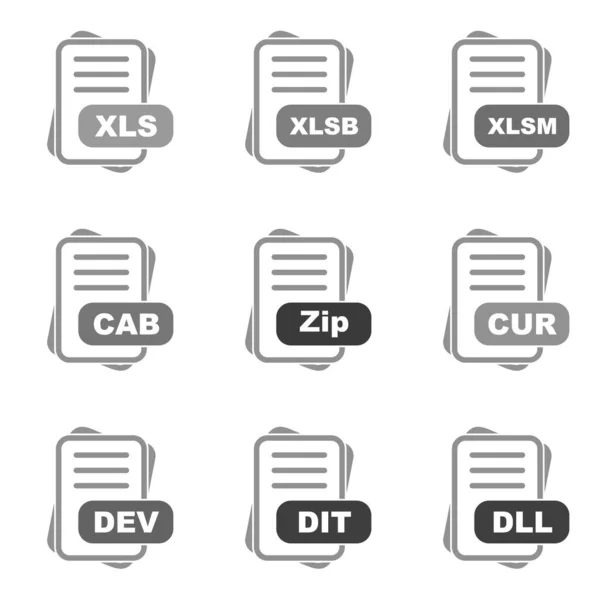 Satz Von Vektorsymbolen Des Dokuments — Stockvektor