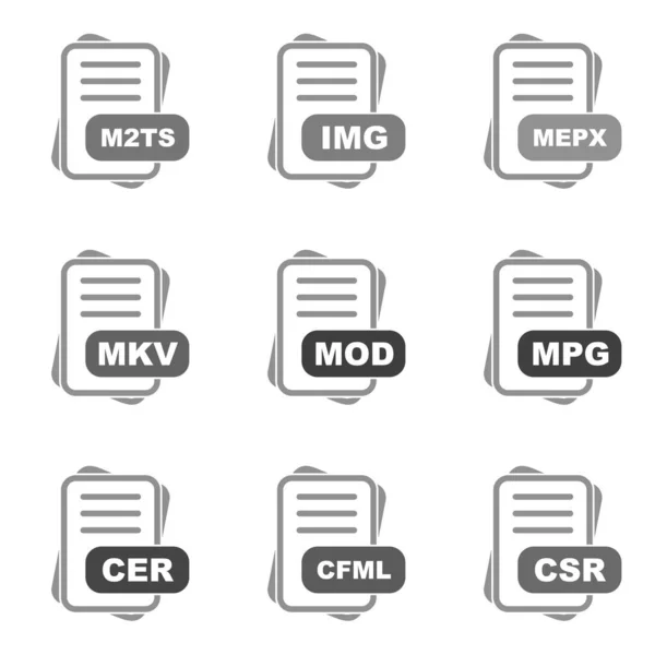 Jeu Icônes Vectorielles Document — Image vectorielle