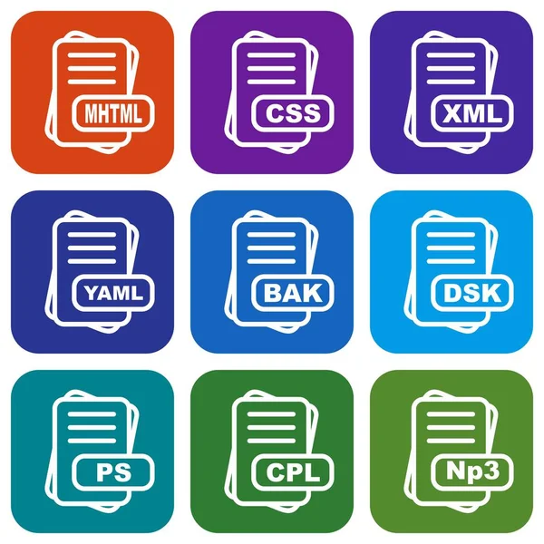 Satz Von Vektor Dateiformat Symbolen — Stockvektor