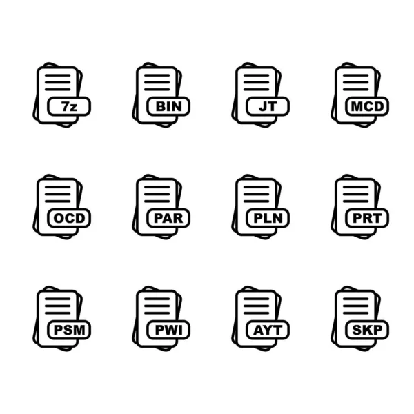 Satz Von Vektor Dateiformat Symbolen — Stockvektor