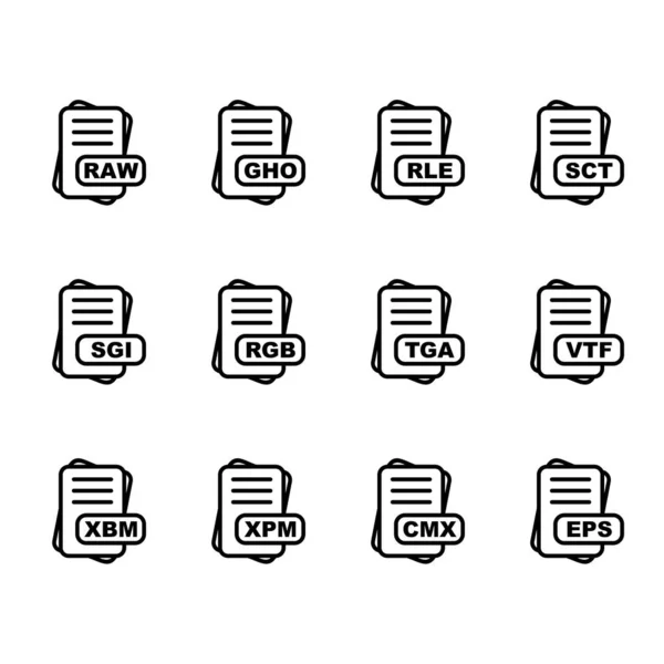 Satz Von Vektor Dateiformat Symbolen — Stockvektor