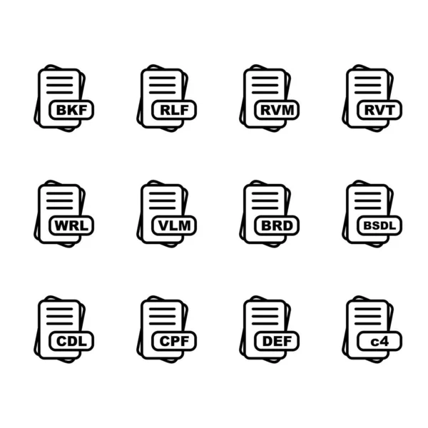 Conjunto Iconos Formato Archivo Vectorial — Vector de stock