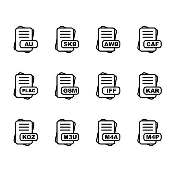 Satz Von Vektor Dateiformat Symbolen — Stockvektor