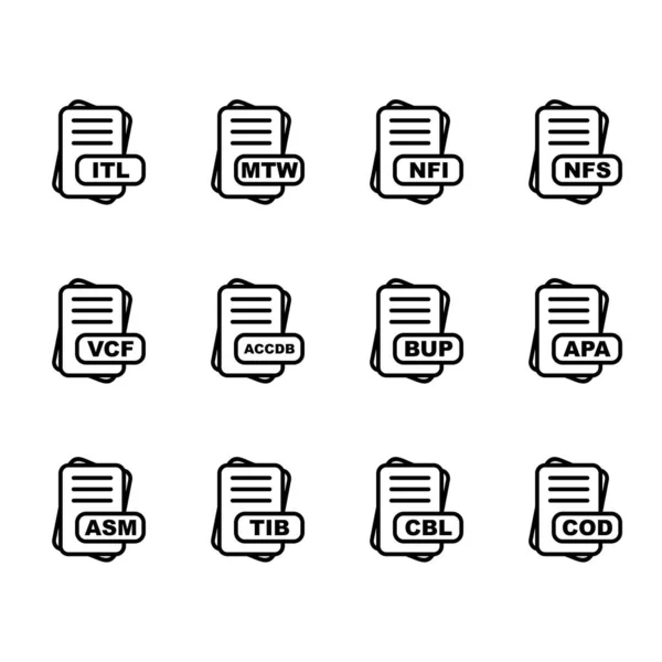 Set Vector File Format Icons — Stock Vector