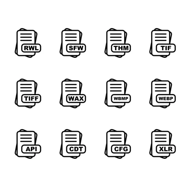 Conjunto Ícones Formato Arquivo Vetorial — Vetor de Stock