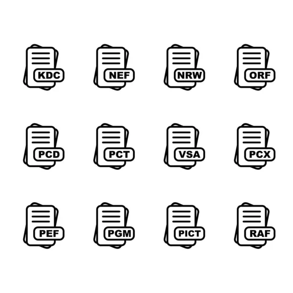 Satz Von Vektor Dateiformat Symbolen — Stockvektor