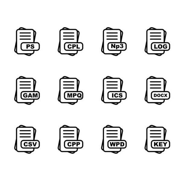 Ensemble Icônes Format Fichier Vectoriel — Image vectorielle