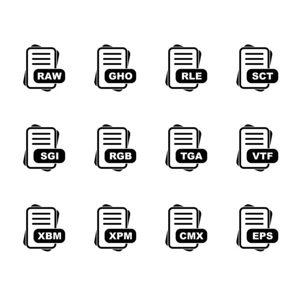 Conjunto Iconos Formato Archivo Vectorial — Vector de stock