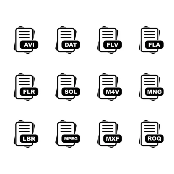 Conjunto Ícones Formato Arquivo Vetorial —  Vetores de Stock