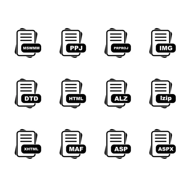 Ensemble Icônes Format Fichier Vectoriel — Image vectorielle