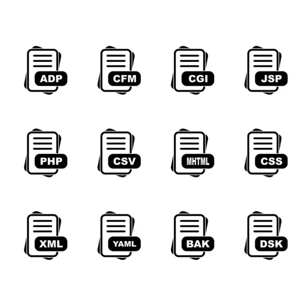 Satz Von Vektor Dateiformat Symbolen — Stockvektor