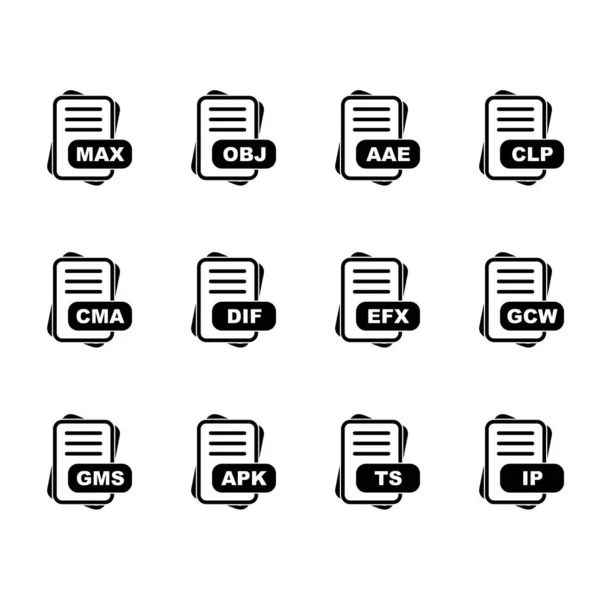 Ensemble Icônes Format Fichier Vectoriel — Image vectorielle