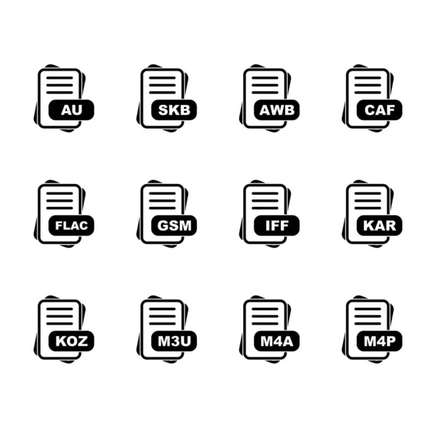 Satz Von Vektor Dateiformat Symbolen — Stockvektor