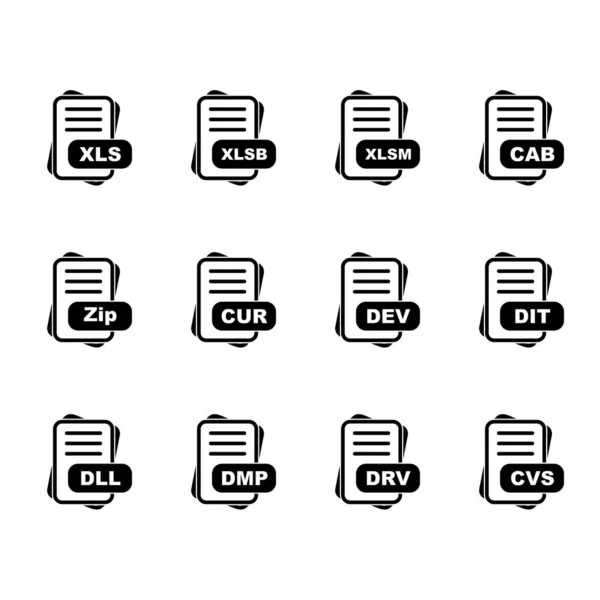 Conjunto Iconos Formato Archivo Vectorial — Archivo Imágenes Vectoriales