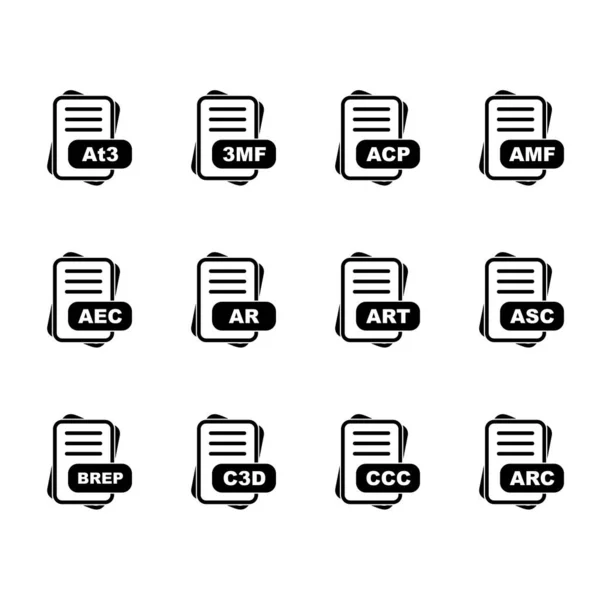 Conjunto Ícones Formato Arquivo Vetorial — Vetor de Stock