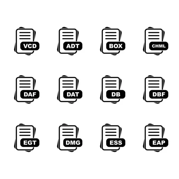 Sæt Vektorfilformatikoner – Stock-vektor