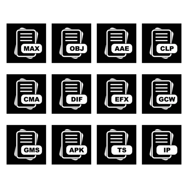 Ensemble Icônes Format Fichier Vectoriel — Image vectorielle