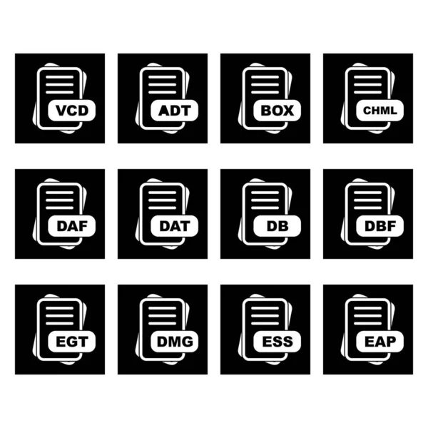 Conjunto Iconos Formato Archivo Vectorial — Archivo Imágenes Vectoriales