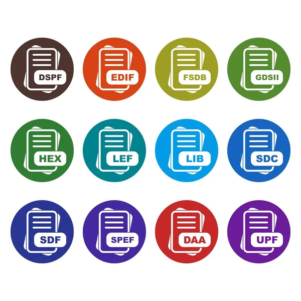 Satz Von Vektor Dateiformat Symbolen — Stockvektor