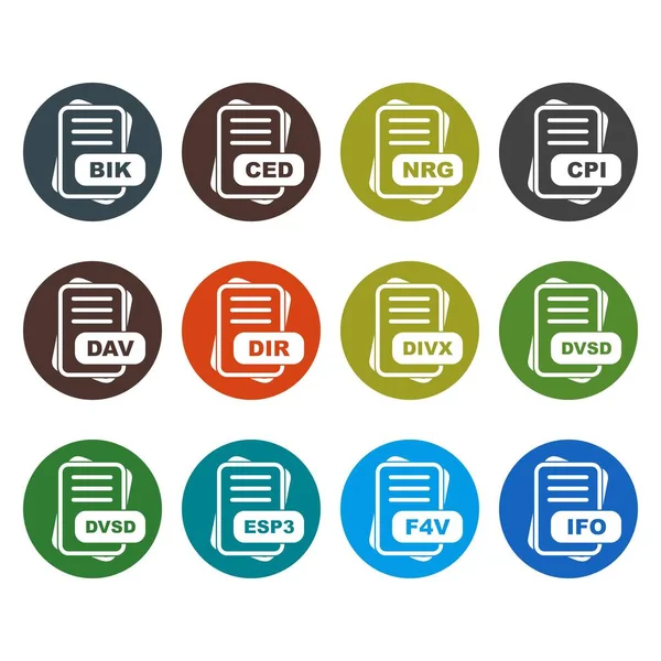 Satz Von Vektor Dateiformat Symbolen — Stockvektor