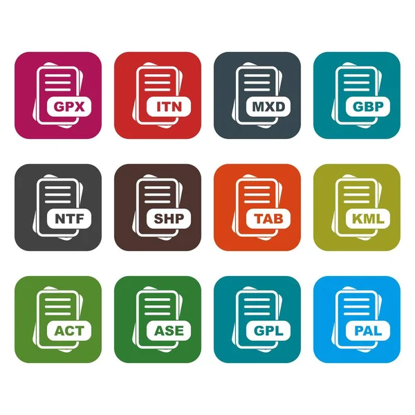 Conjunto Iconos Formato Archivo Vectorial — Vector de stock