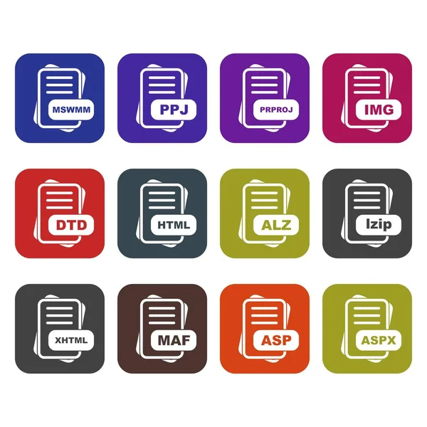 Set Icone Formato File Vettoriale — Vettoriale Stock