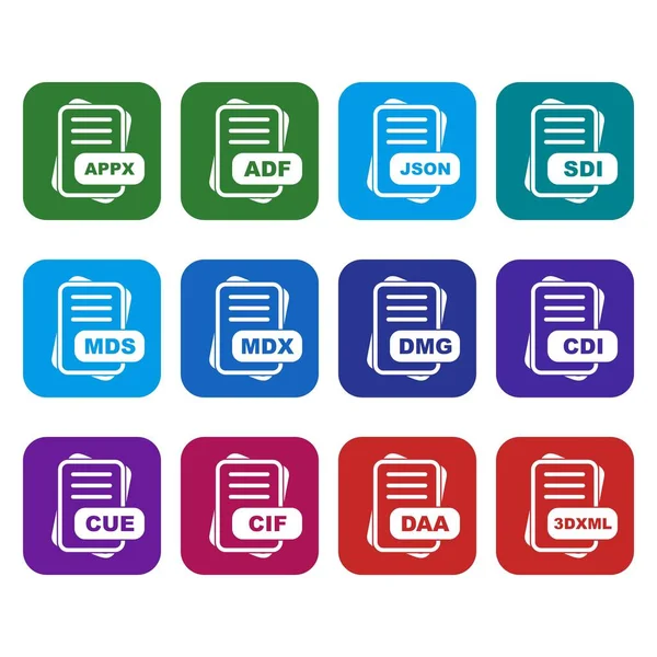 Satz Von Vektor Dateiformat Symbolen — Stockvektor