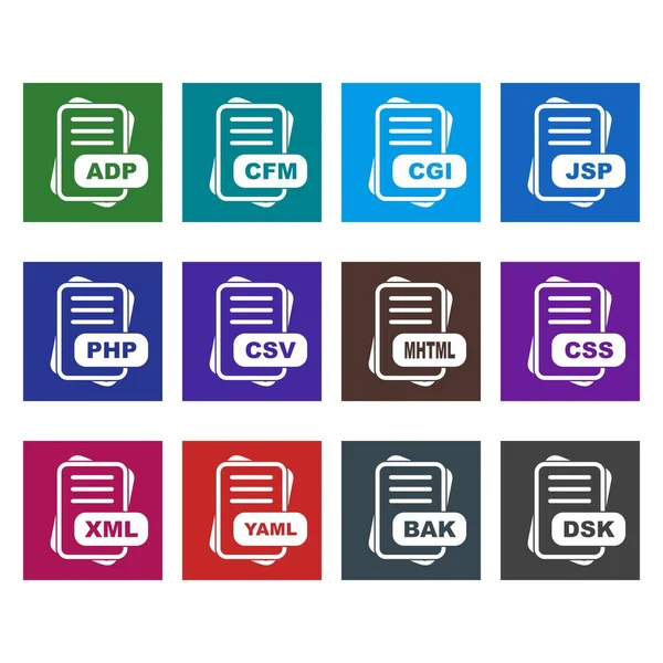 Satz Von Vektor Dateiformat Symbolen — Stockvektor