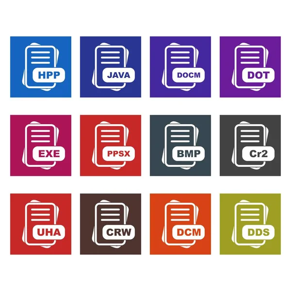 Satz Von Vektor Dateiformat Symbolen — Stockvektor