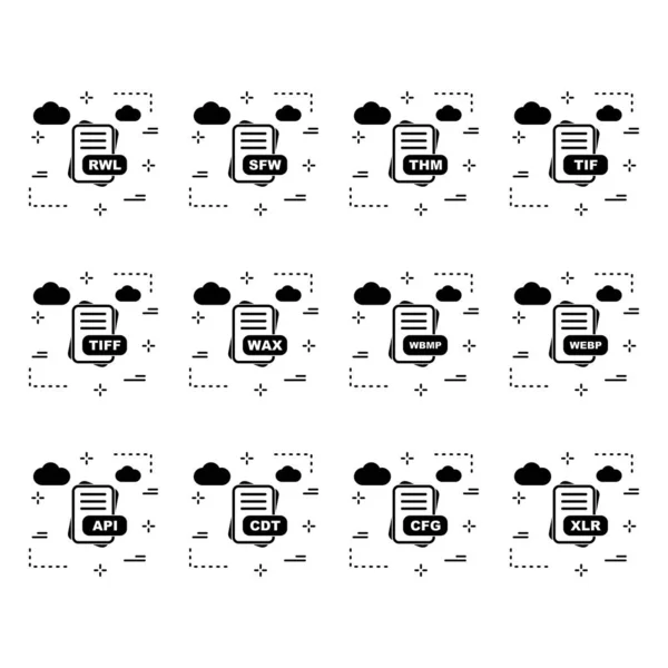 Conjunto Ícones Formato Arquivo Vetorial —  Vetores de Stock