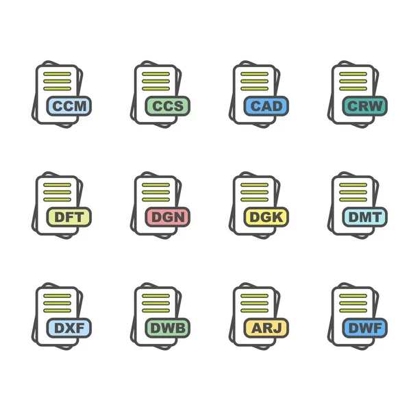 Conjunto Iconos Formato Archivo Vectorial — Archivo Imágenes Vectoriales