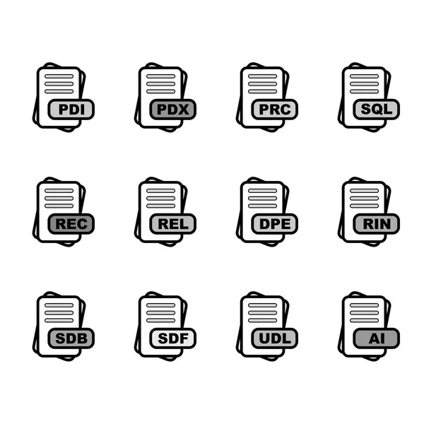 Set Vector File Format Icons — Stock Vector