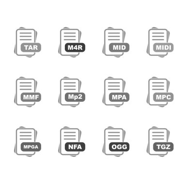  vektör dosya biçimi simgelerinin kümesi