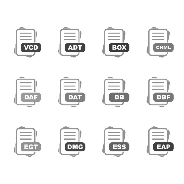 Satz Von Vektor Dateiformat Symbolen — Stockvektor