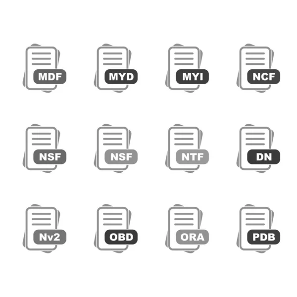 Satz Von Vektor Dateiformat Symbolen — Stockvektor