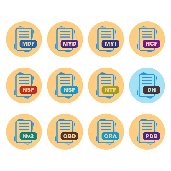 Satz Von Vektor Dateiformat Symbolen — Stockvektor
