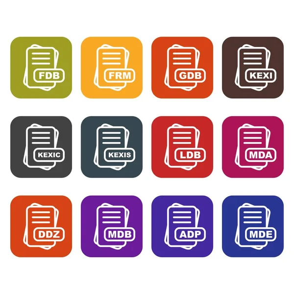 Conjunto Iconos Formato Archivo Vectorial — Vector de stock