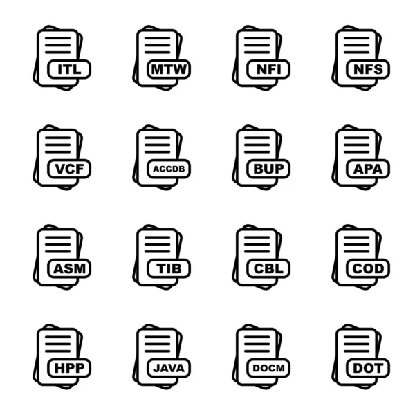 Set Vector File Format Icons — Stock Vector