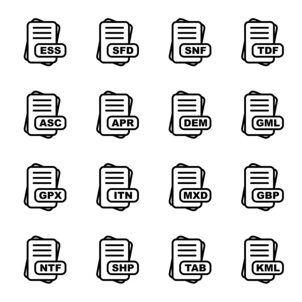 Satz Von Vektor Dateiformat Symbolen — Stockvektor