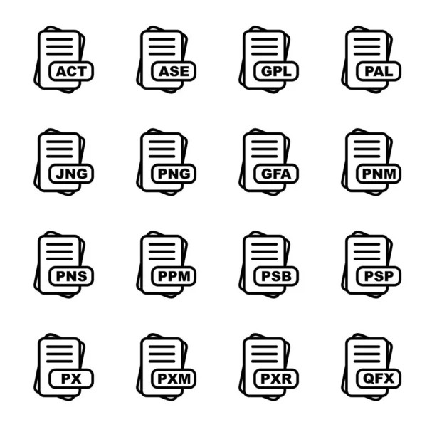 Set Vector File Format Icons — Stock Vector