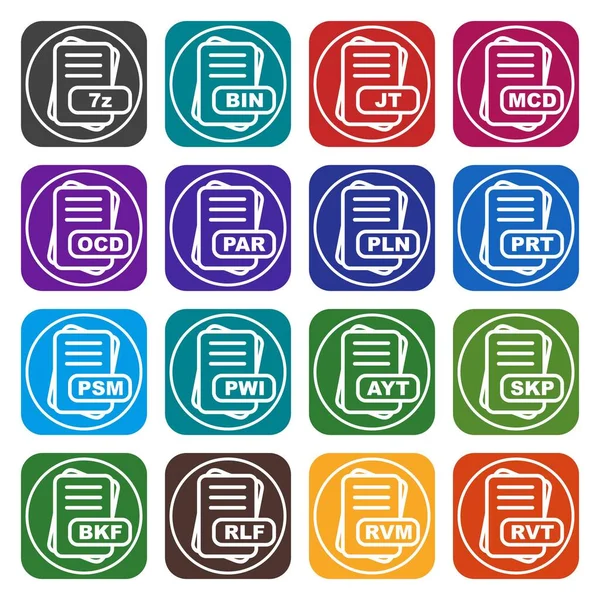 Conjunto Iconos Formato Archivo Vectorial — Vector de stock