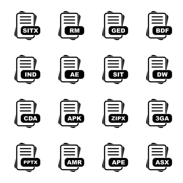 Conjunto Iconos Formato Archivo Vectorial — Archivo Imágenes Vectoriales