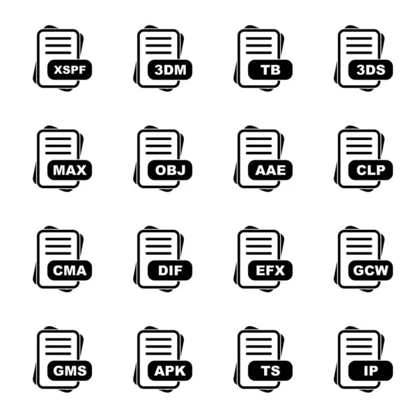 Satz Von Vektor Dateiformat Symbolen — Stockvektor