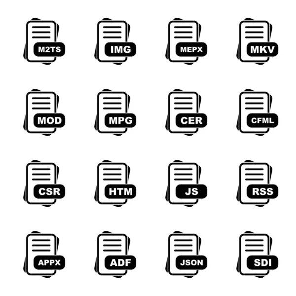 Satz Von Vektor Dateiformat Symbolen — Stockvektor