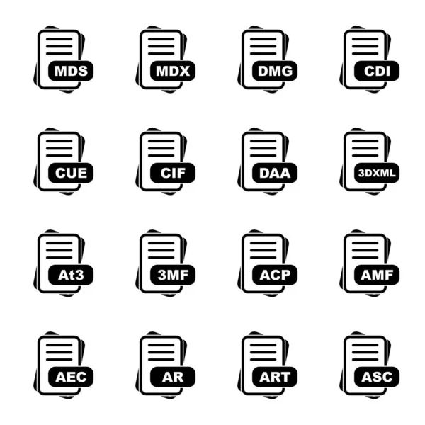 Ensemble Icônes Format Fichier Vectoriel — Image vectorielle