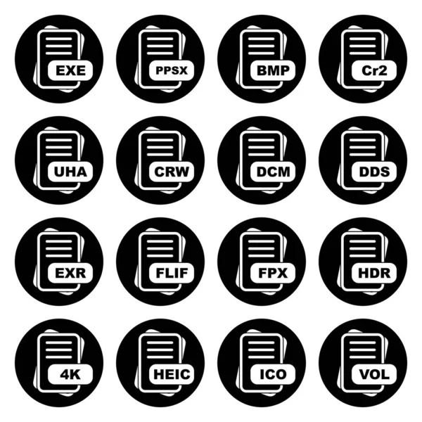 Set File Format Icons Vector Illustration — Stock Vector