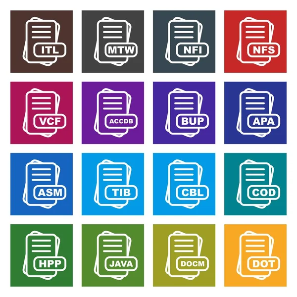 Conjunto Iconos Formato Archivo Vectorial — Vector de stock