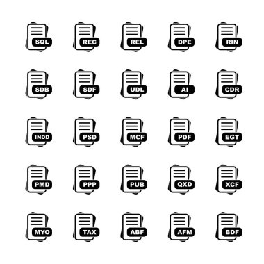  vektör dosya biçimi simgelerinin kümesi