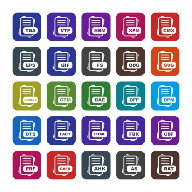  vektör dosya biçimi simgelerinin kümesi
